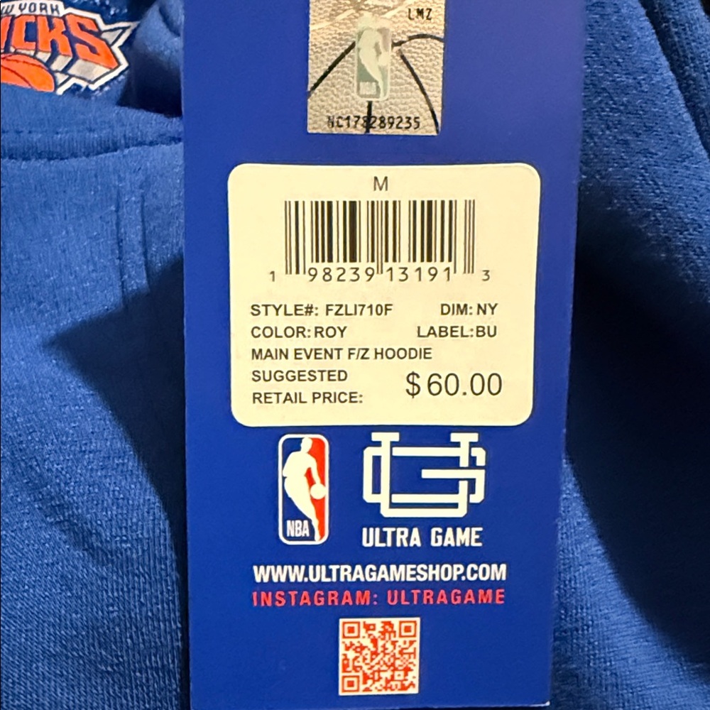 KNICKS. Blue Knicks Women's Hoodie - Picture 7 of 7